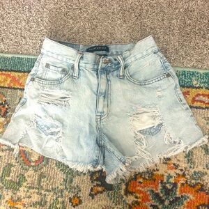 Aeropostale Light Blue Distressed Denim Shorts